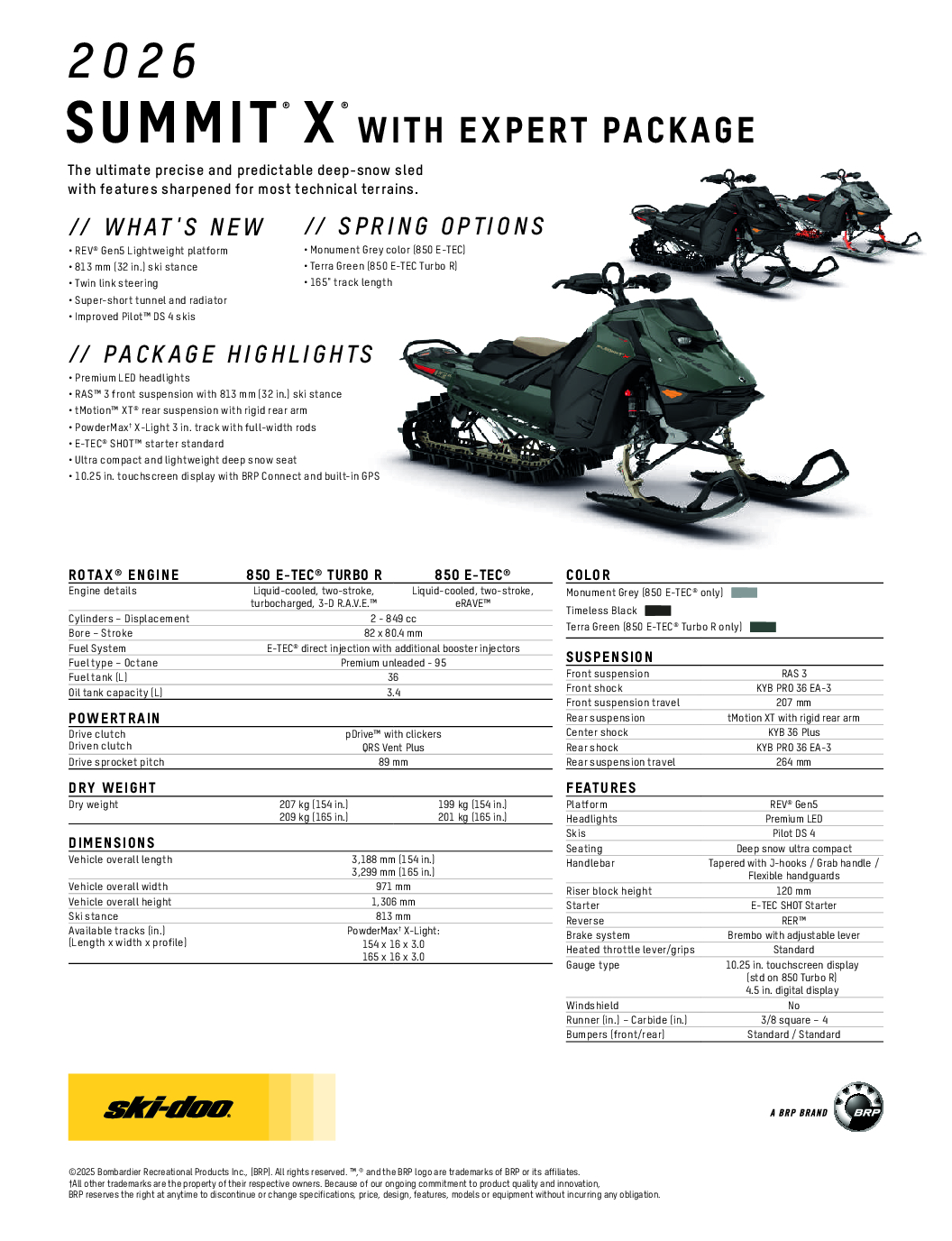 Ski-Doo Summit X with Expert Package 2026 850