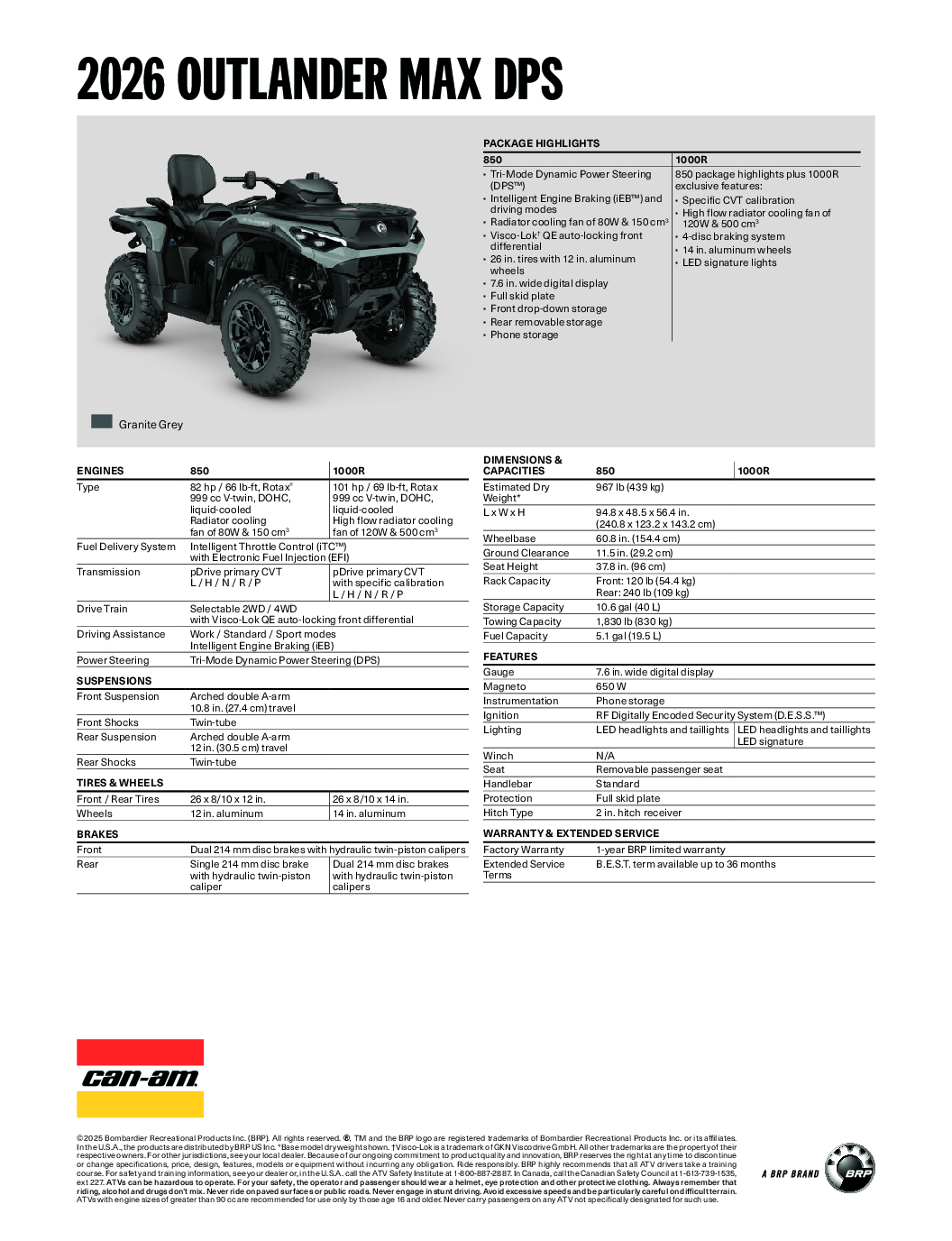 Can-Am Outlander MAX DPS 1000R 2026 T3B