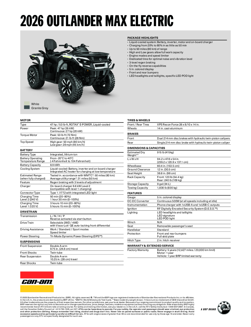 CAN-AM OUTLANDER ELECTRIC MAX 2026 ELEKTRYCZNY QUAD