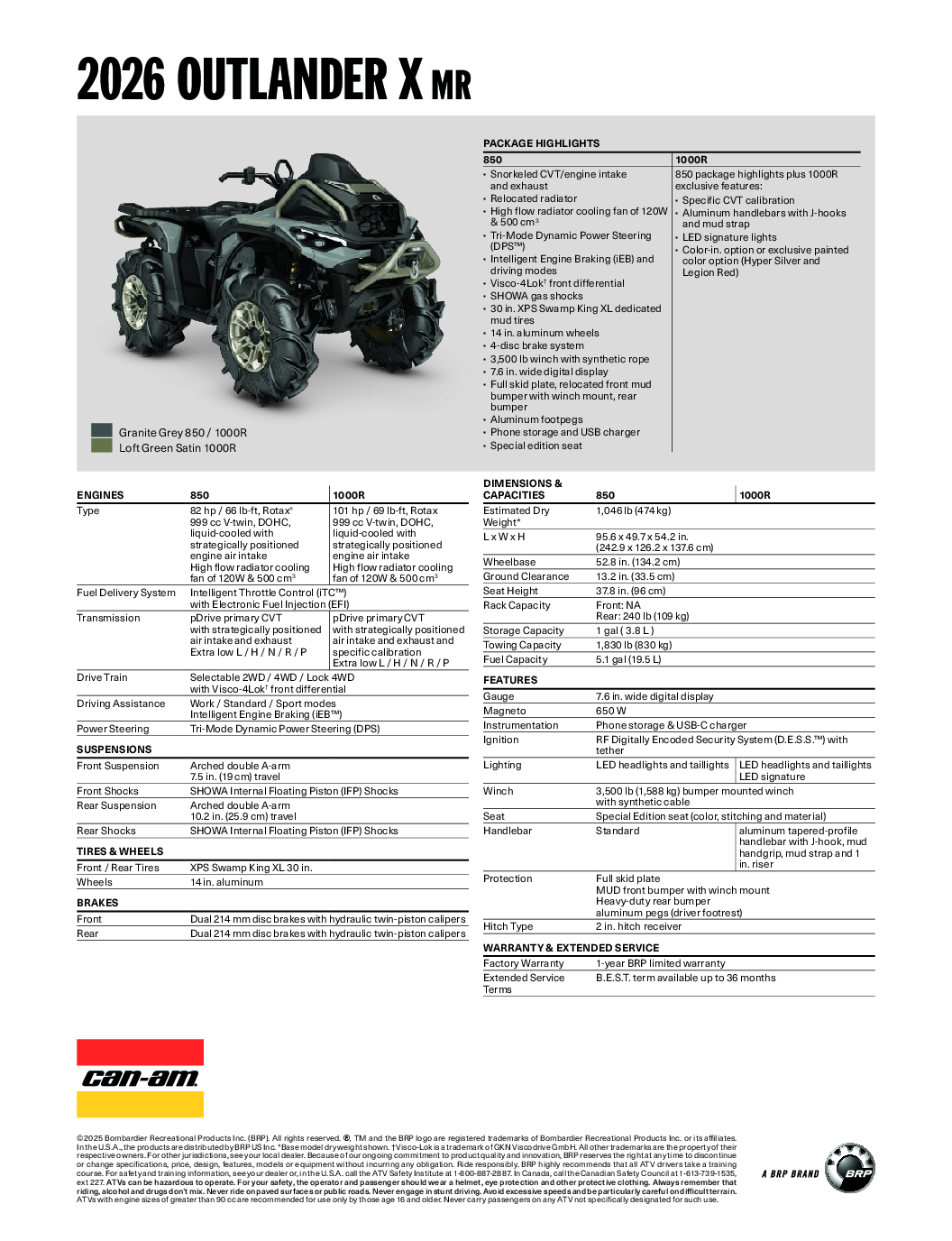 CAN-AM Outlander 1000R XMR 2026